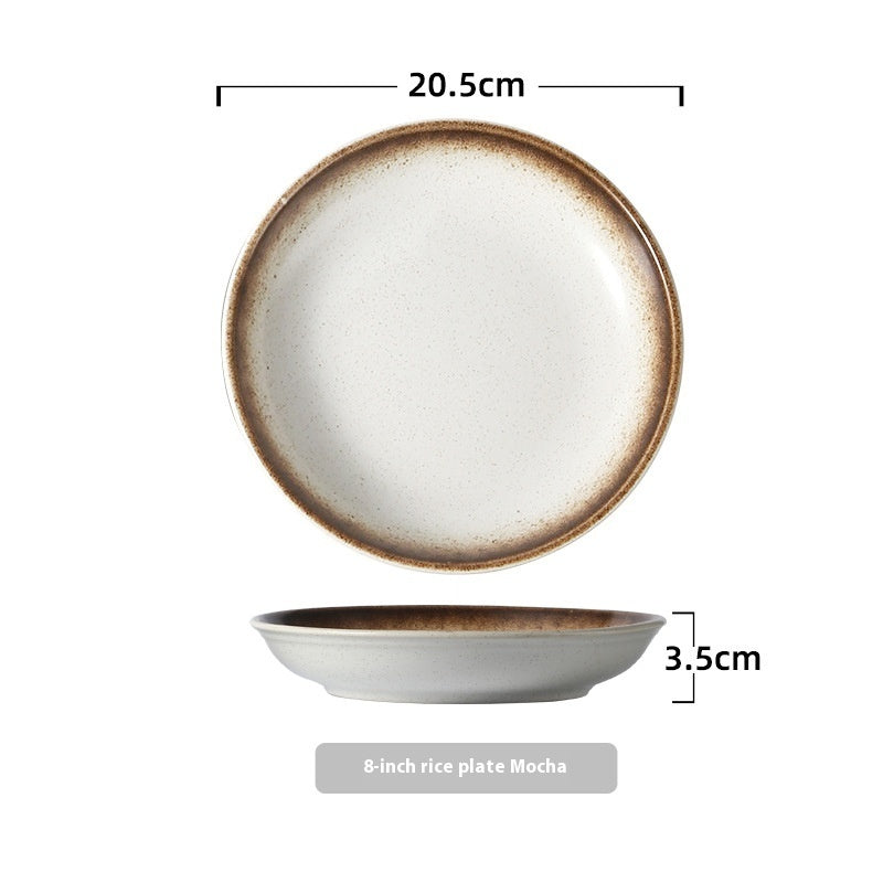 Household Ceramic Round Dinner Plate Small Plate