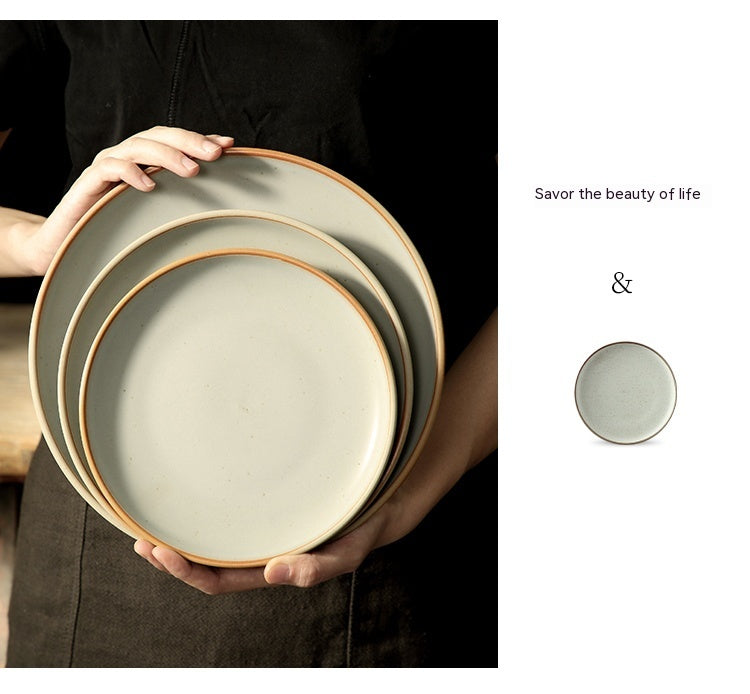 Round Light Ceramic Plate
