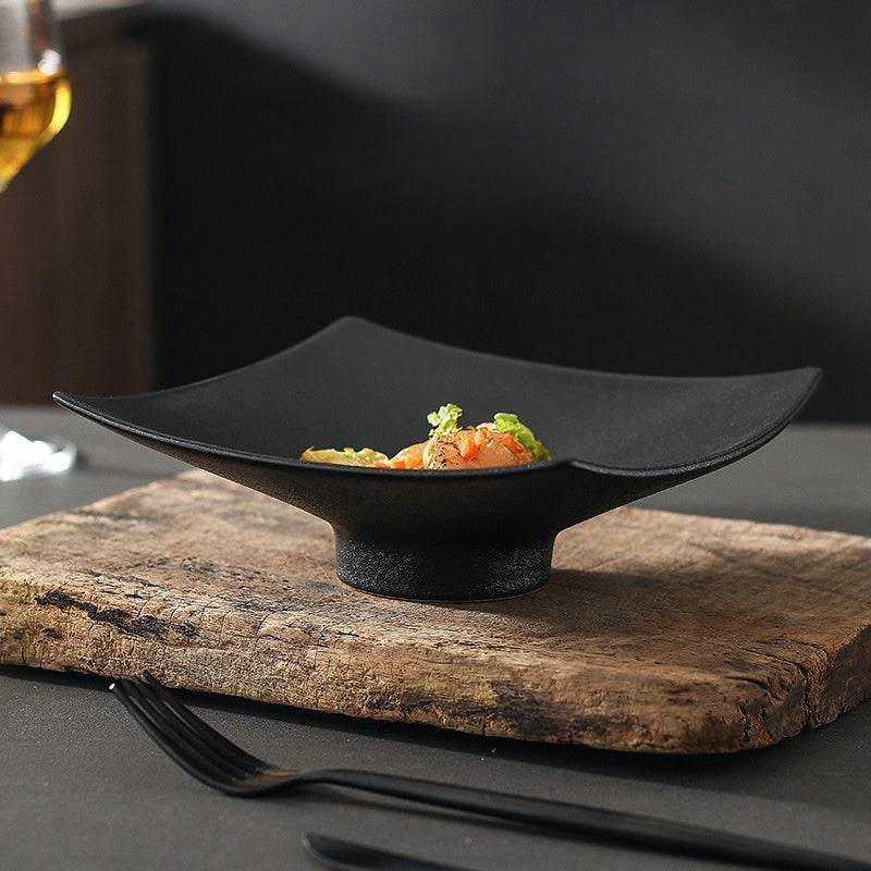 Creative Ceramic Black Square Plate