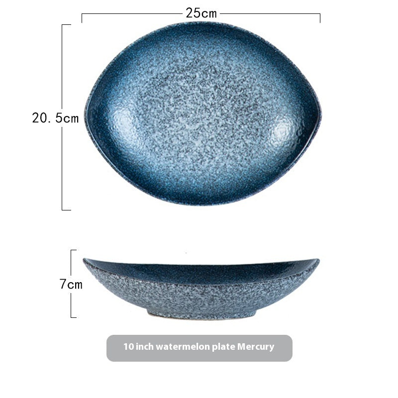 Oval Irregular Plate Ceramic Cold Salad Dish