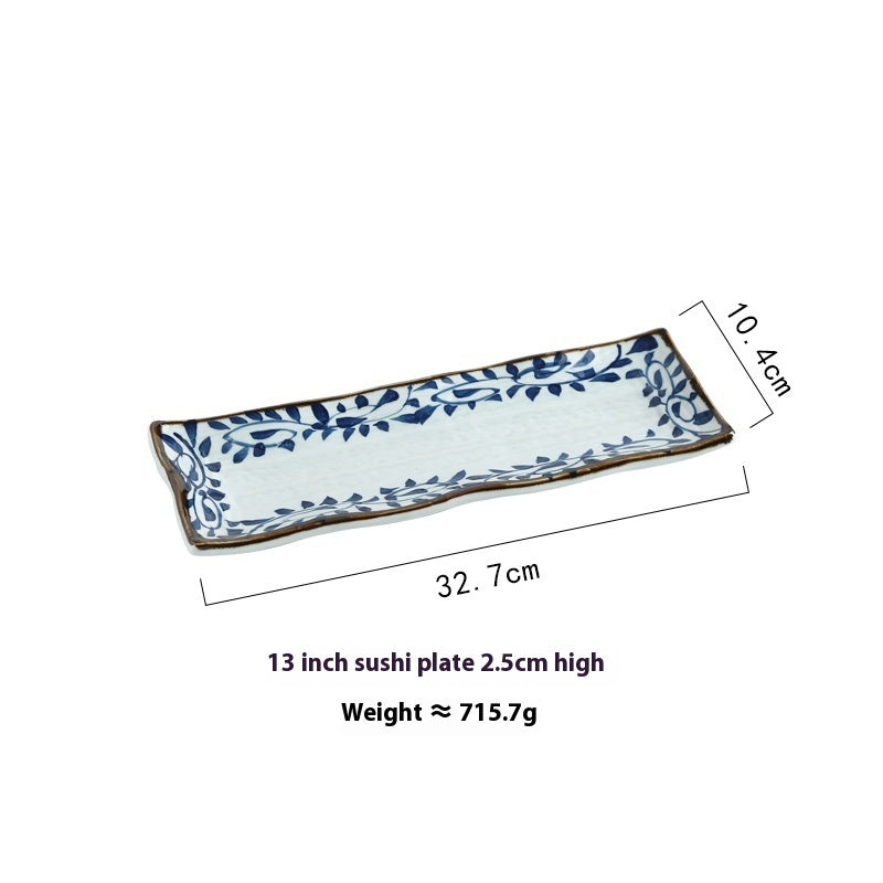 Ceramic Long Plate Rectangular Dessert Snack Plate