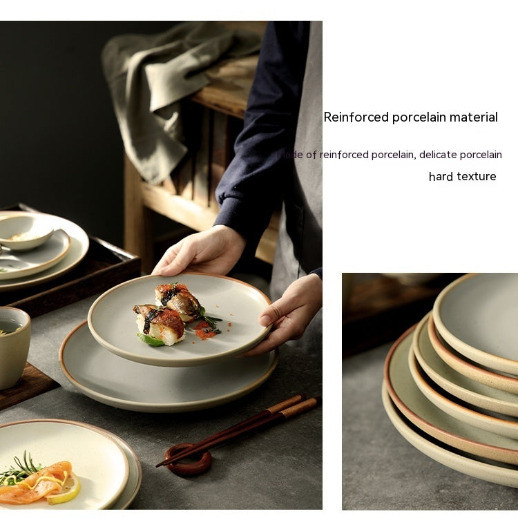 Round Light Ceramic Plate