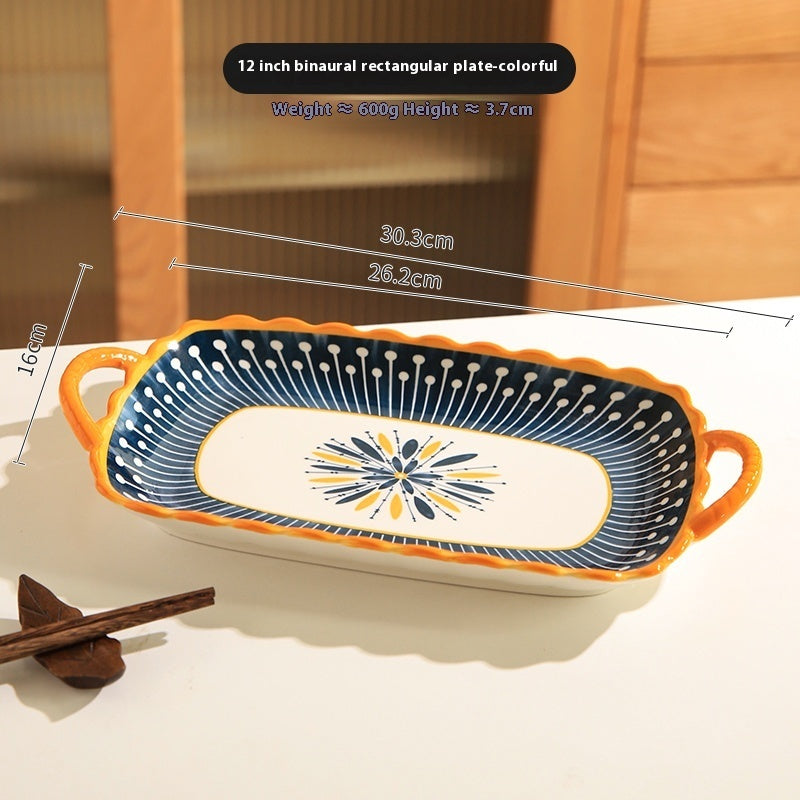 Ceramic Double Handle Plate