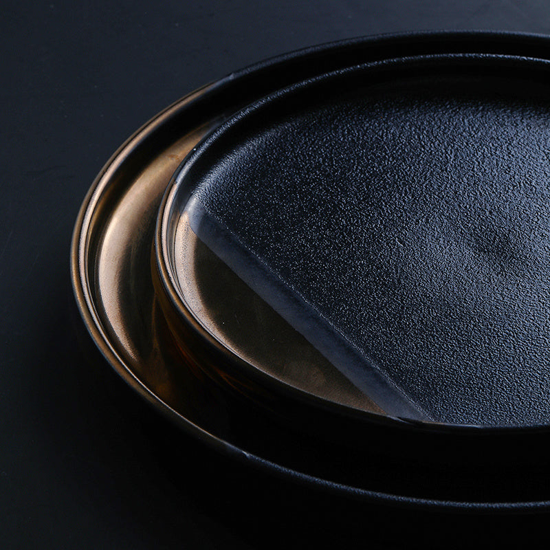 Creative Black Gold Ceramic Plate