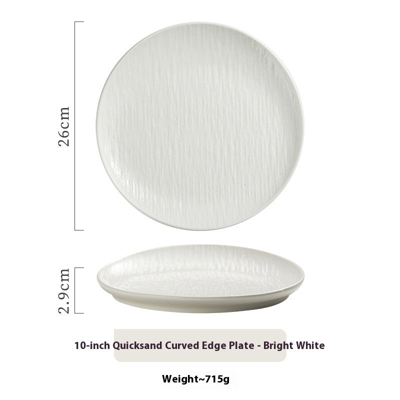 Household Black Ceramic Western Cuisine Plate