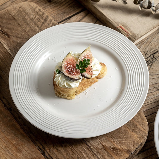 Simple Classic Ceramic Flat Plate Dish