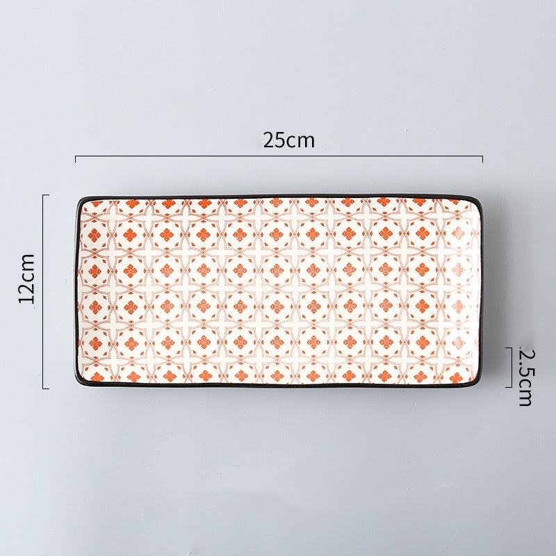 Sushi Plate Underglaze Color Rectangular Plate