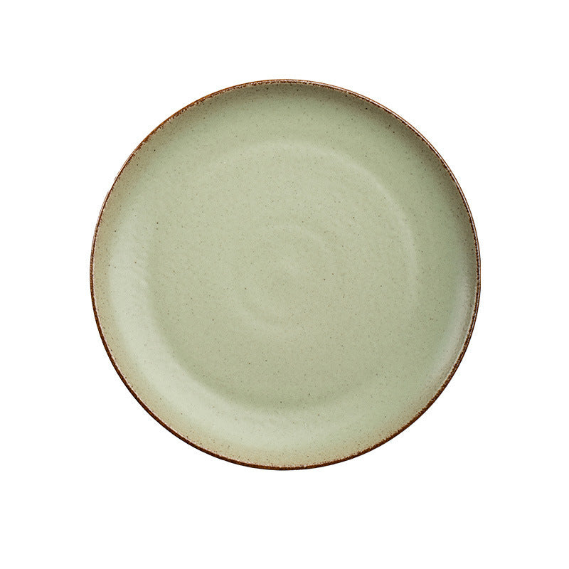 Stoneware Steak Plate Ceramic Western Cuisine Plate Retro Tableware