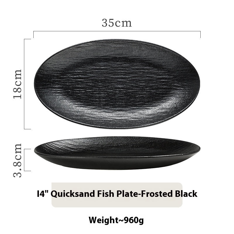 Ceramic Long Oval  Household Plate