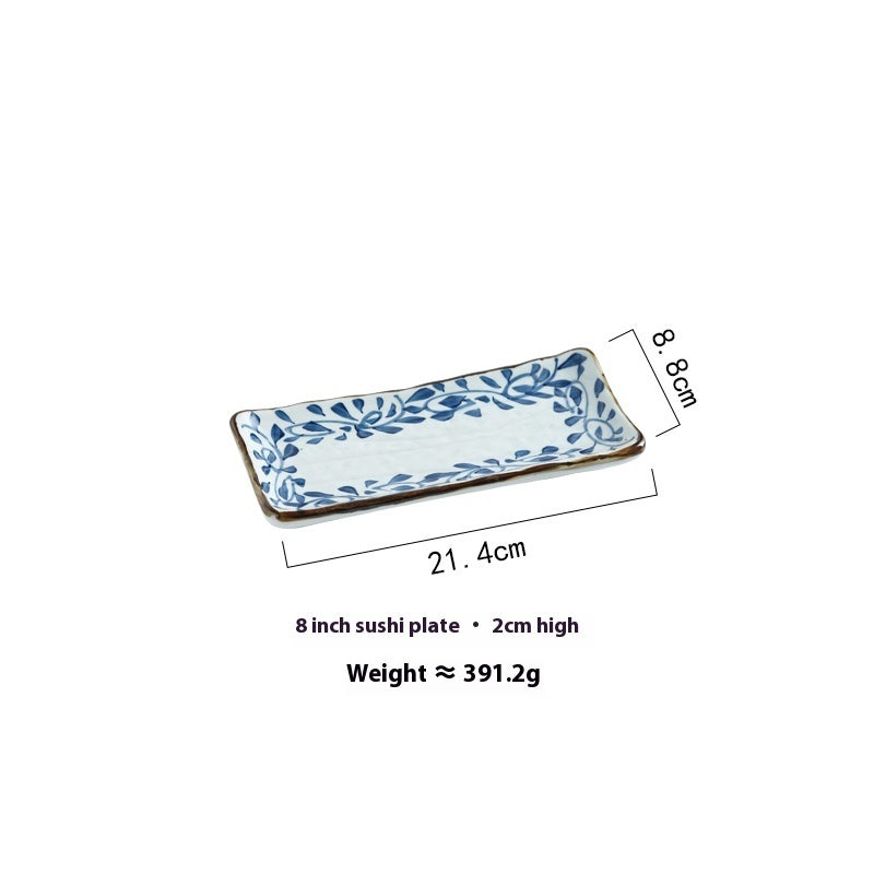 Ceramic Long Plate Rectangular Dessert Snack Plate