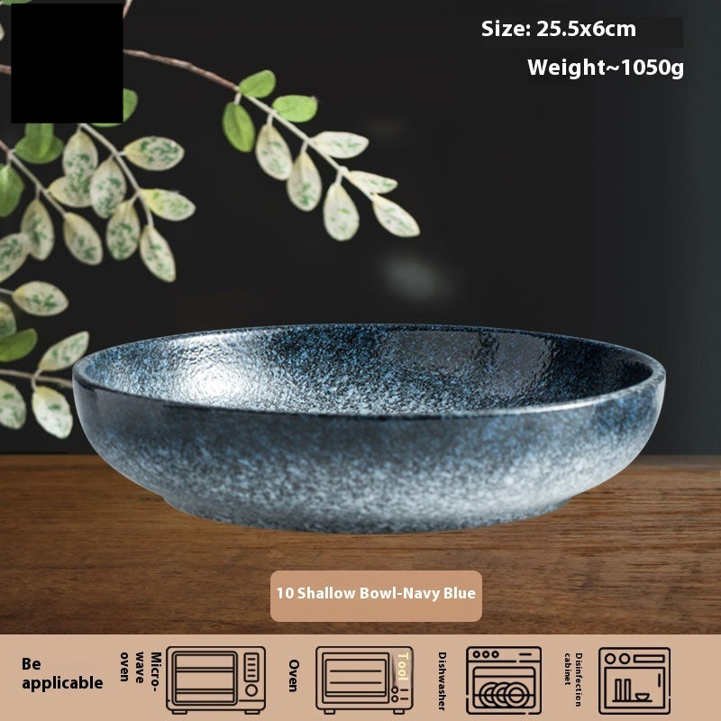 Ceramic Household Tableware Round Deep Plate