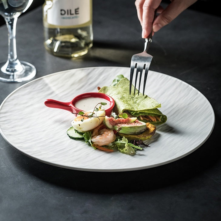 White Stone Pattern Plate