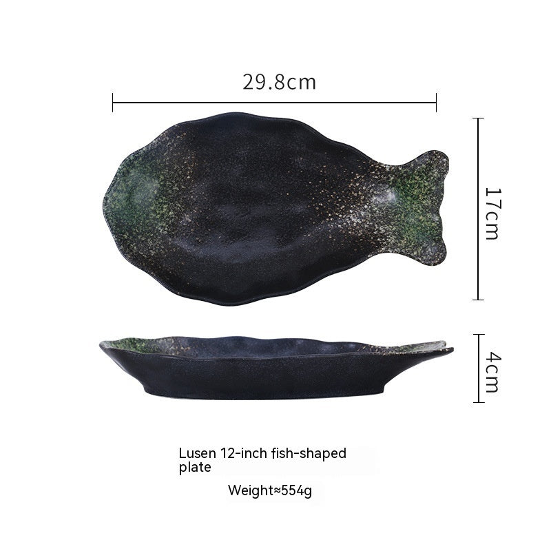 Household Fish Pattern Ceramic Plate