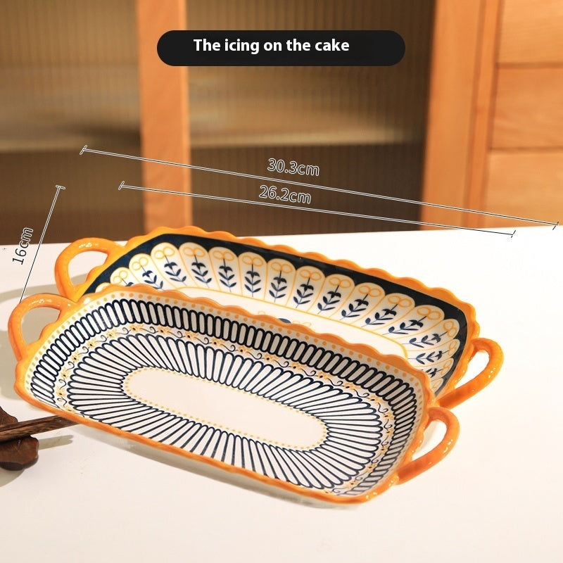 Ceramic Double Handle Plate