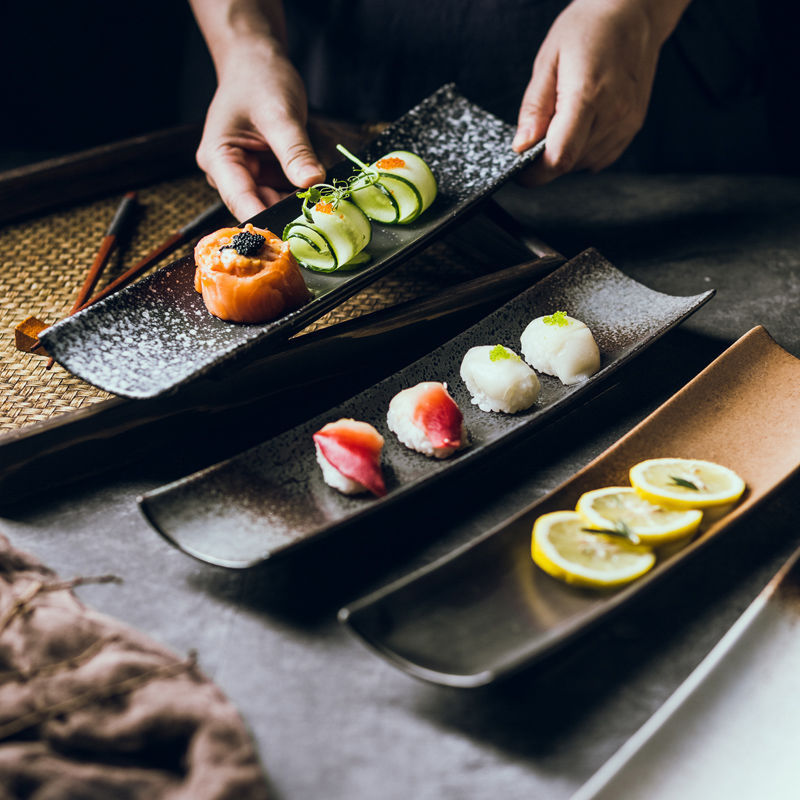 Hotel Household Restaurant Ceramic Long Plate