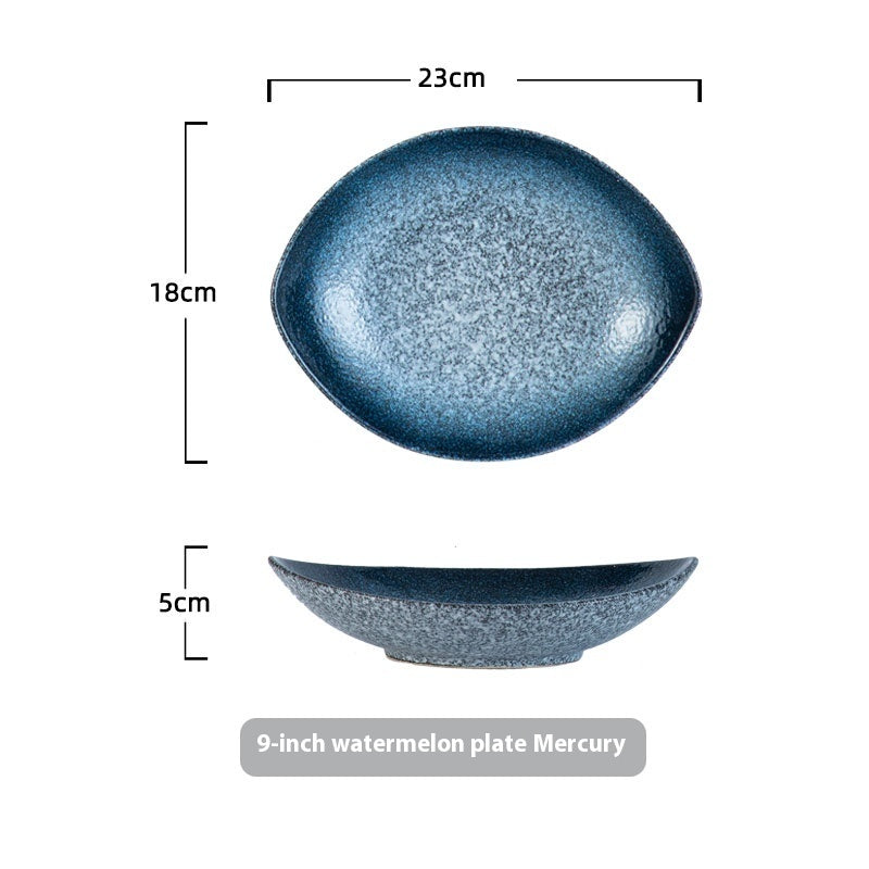 Oval Irregular Plate Ceramic Cold Salad Dish
