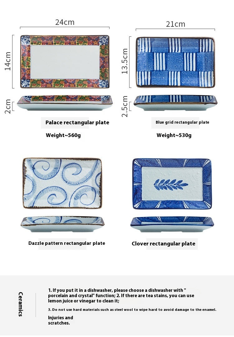 Creative Vintage Rectangle Ceramic Plate