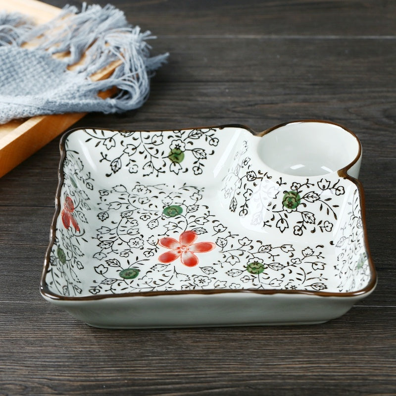 Ceramic Household Compartments Plate