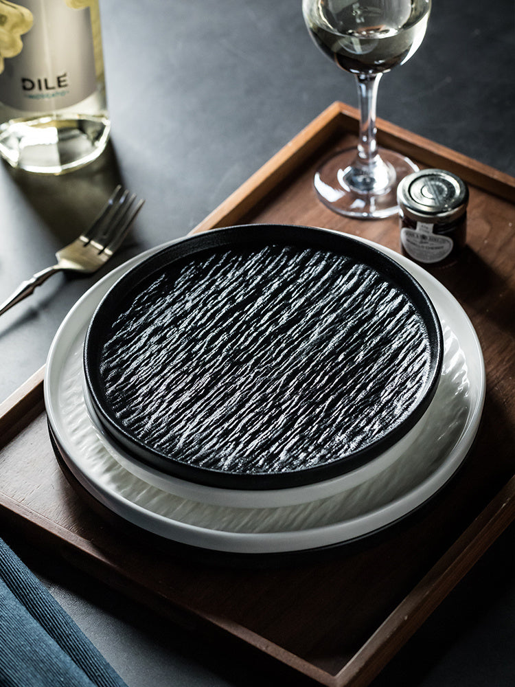 Stone Pattern Ceramic Flat Plate