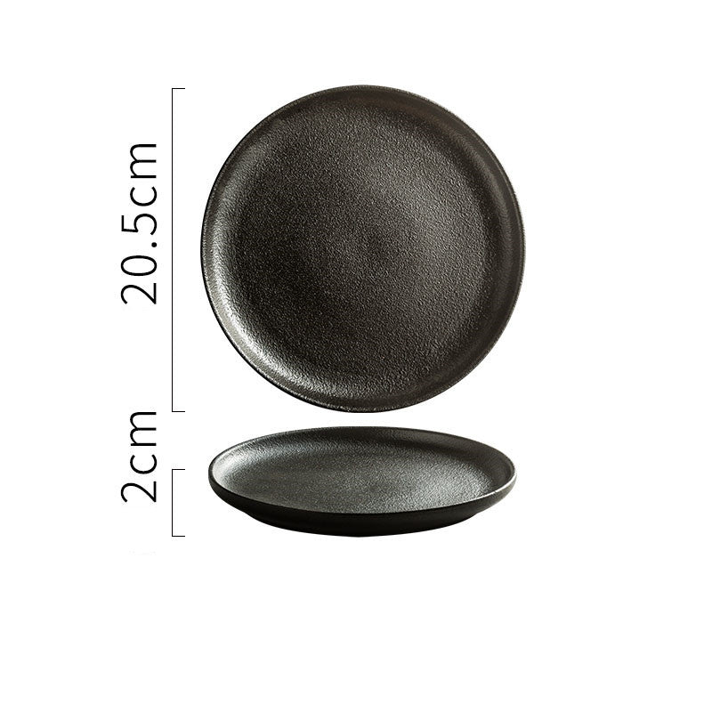Creative Frosted Black Ceramic Plate
