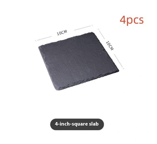 European-style Black Round Square Stone Plate