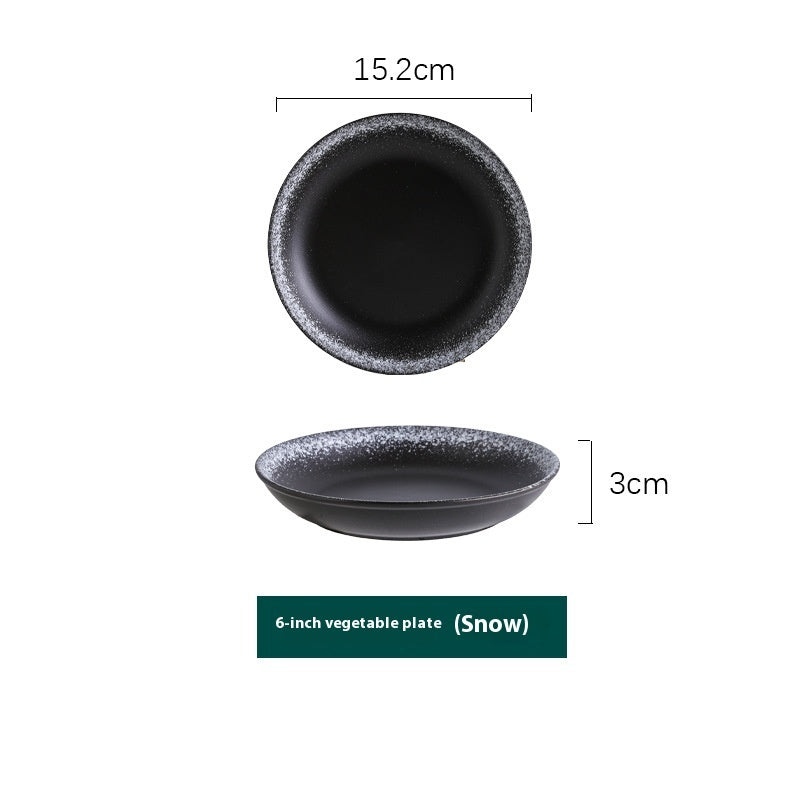 Retro domaći porculanski tanjur ispod glazure