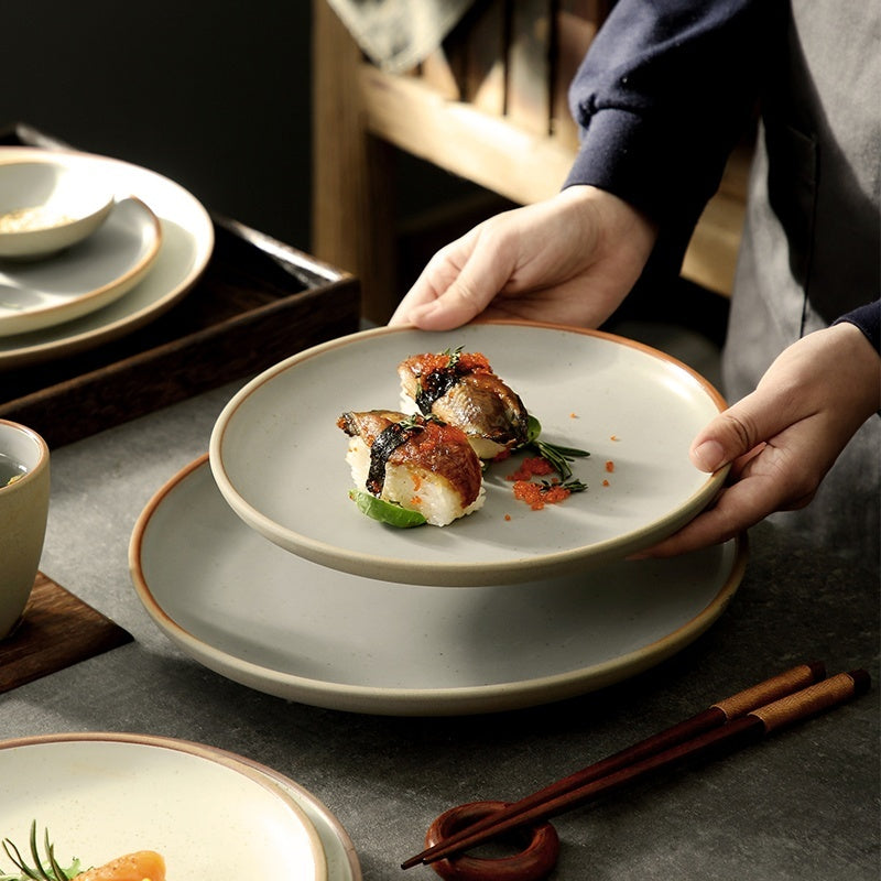 Round Light Ceramic Plate