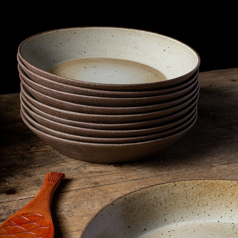 Handmade Pottery Retro Bowl Plate