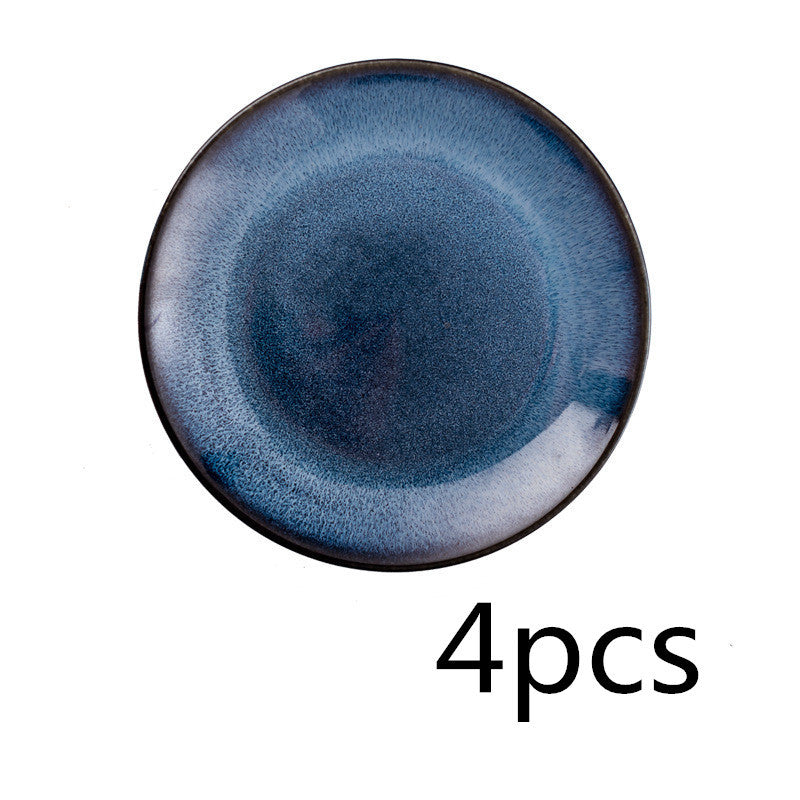 Ceramic Blue Round Plate