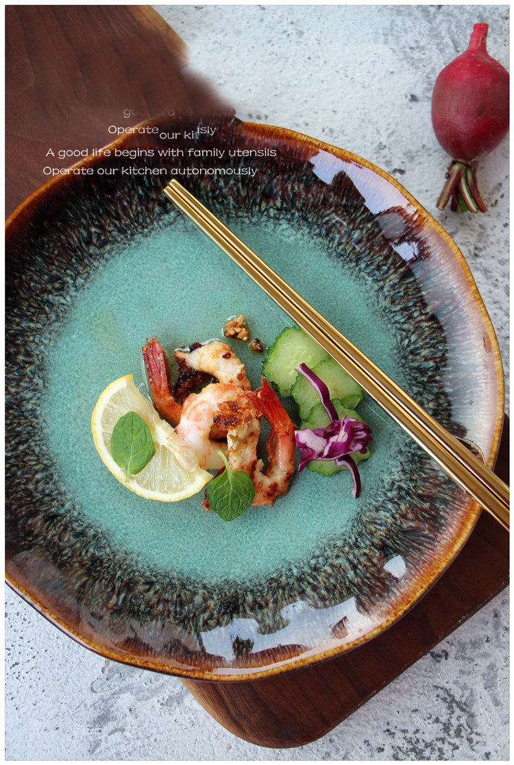 Ceramic Round Grey Plate