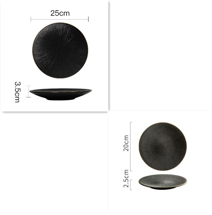 Creative Frosted Black Ceramic Plate