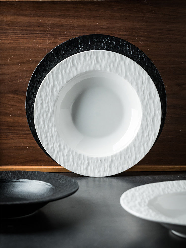 Stone Pattern Soup Ceramic Household Plate