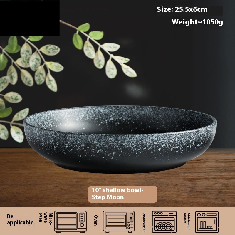 Ceramic Household Tableware Round Deep Plate