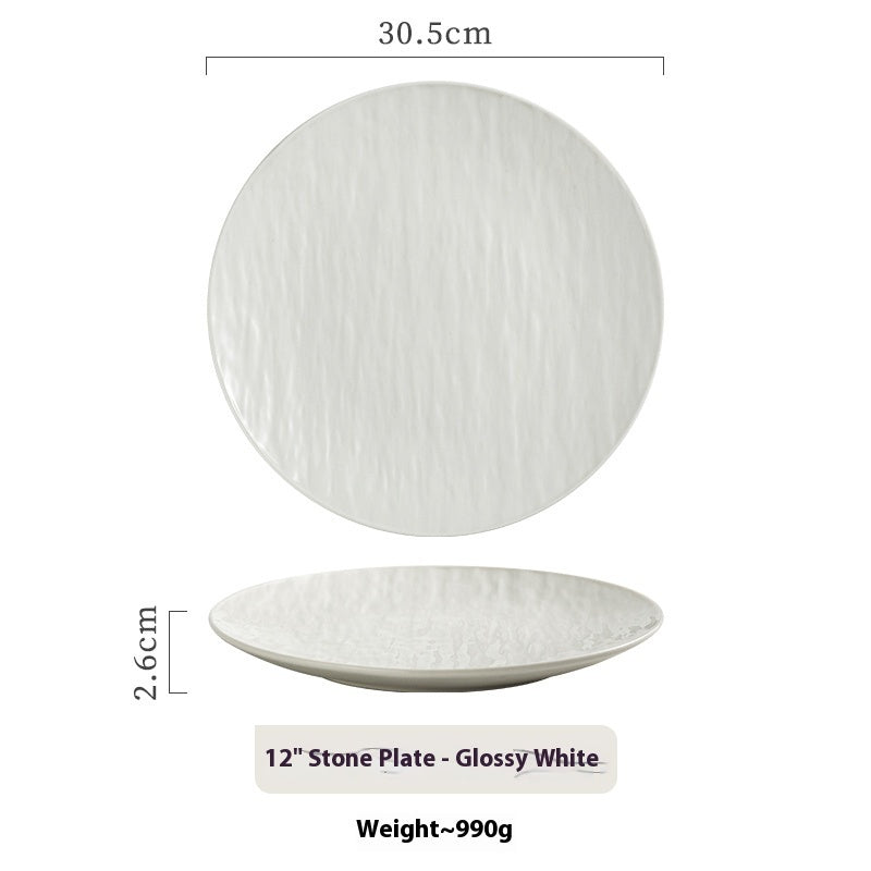 White Stone Pattern Plate