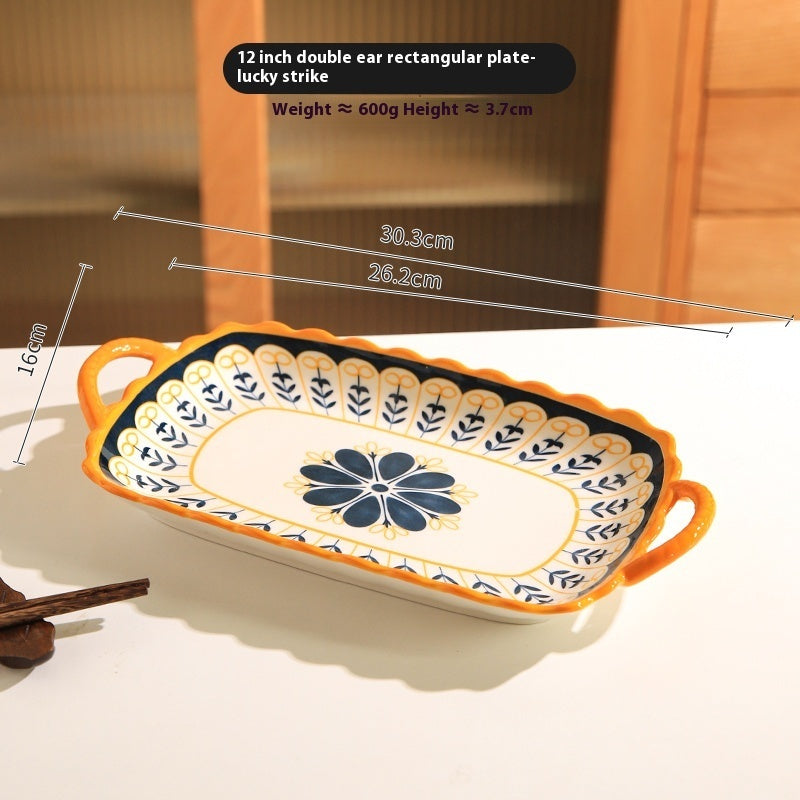 Ceramic Double Handle Plate