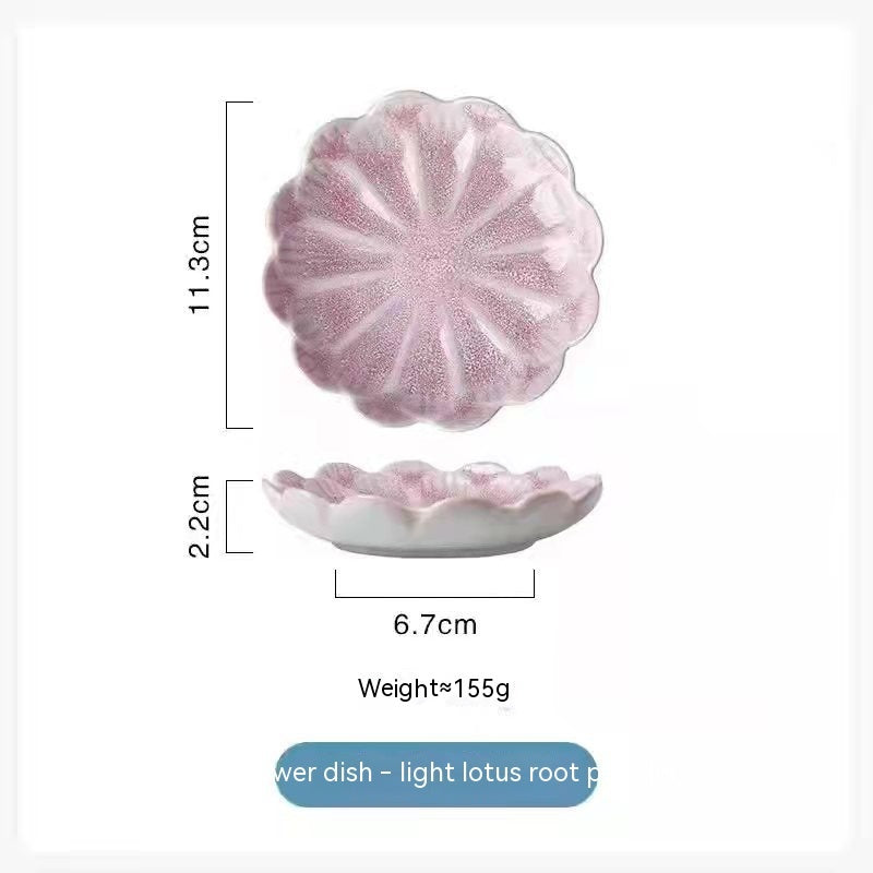 Ceramic Flower Pattern Tableware Plate