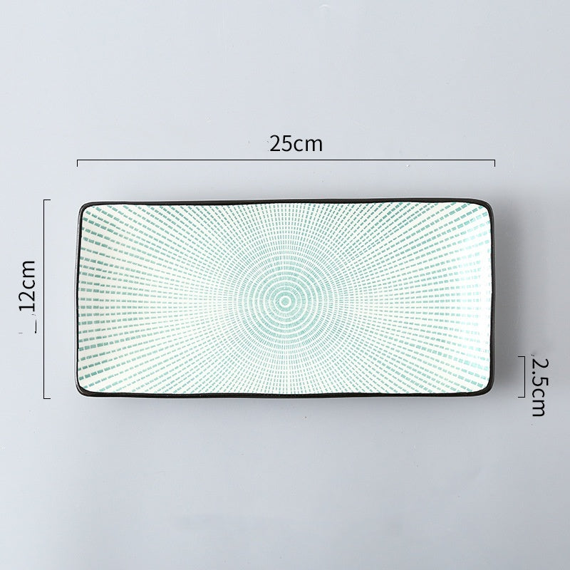 Sushi Plate Underglaze Color Rectangular Plate