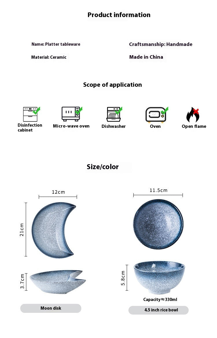 Creative Moon Ceramic Tableware Plate