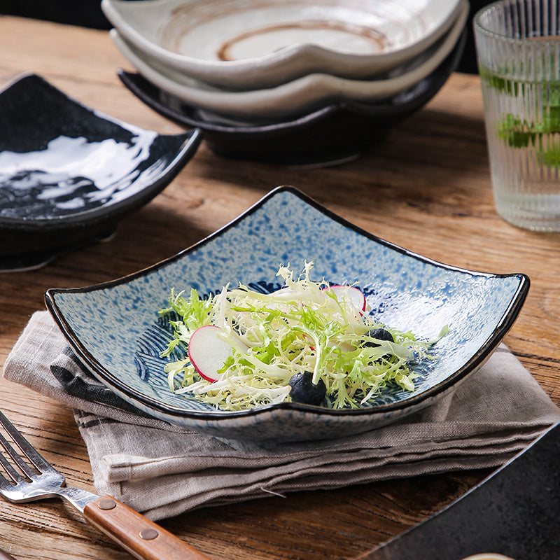 Special-shaped Four-corner Creative Simple Ceramic Bowl