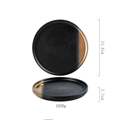 Creative Black Gold Ceramic Plate