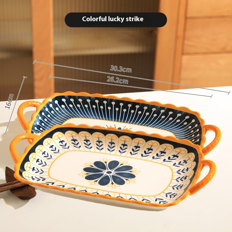 Ceramic Double Handle Plate