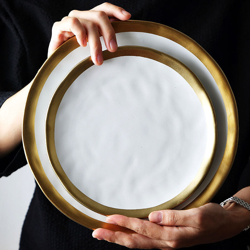 Gilded Harmony Ceramic Plate