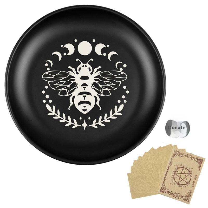 Black Cat Pattern Ceramic Round Plate