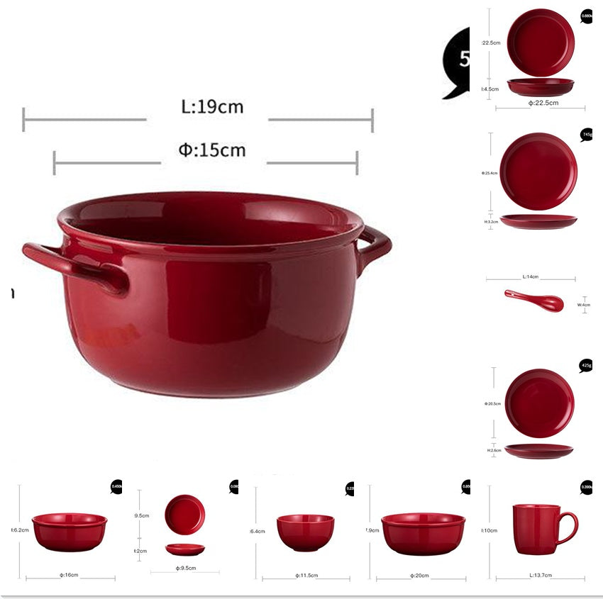 Red Ceramic Dinner Sets