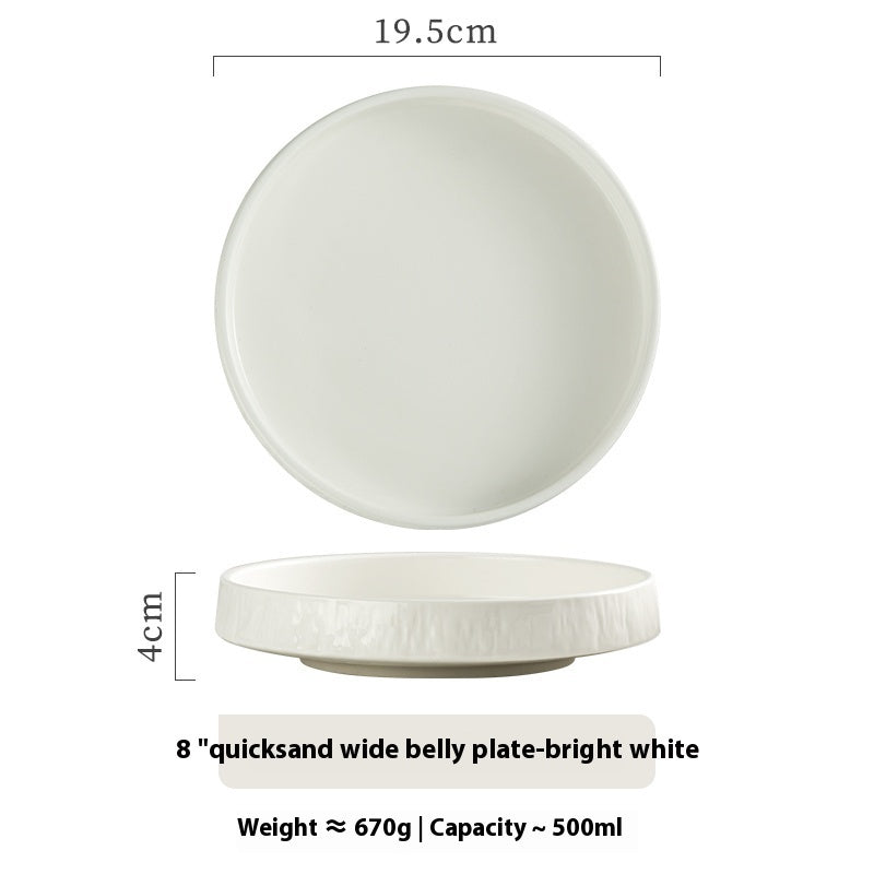 Stone Pattern Deep Tableware Ceramic Plate