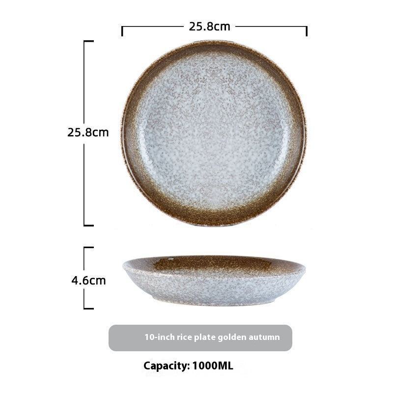 Household Ceramic Round Dinner Plate Small Plate