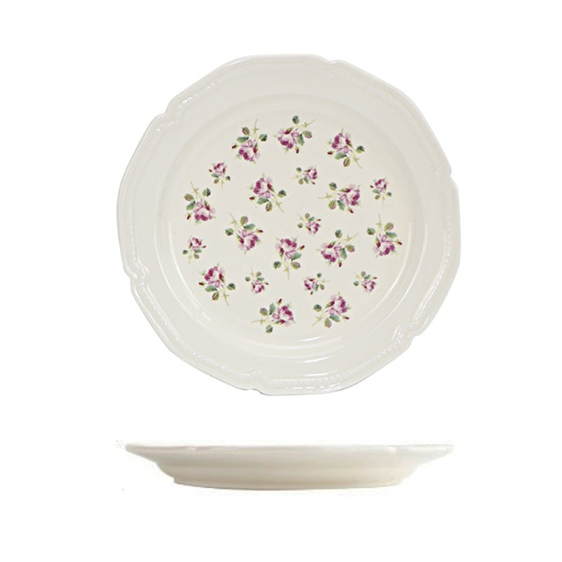 Rose Flat Bowl Home Ceramic Plate