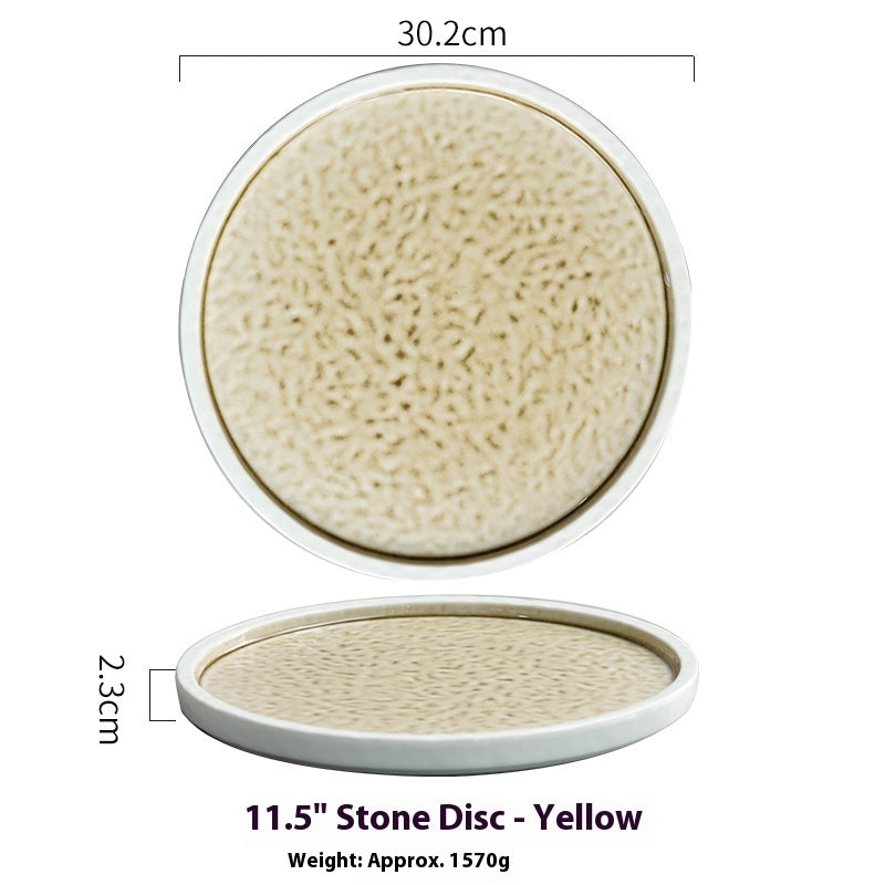 Creative Ceramic Round Plate Retro Large Plate Dish