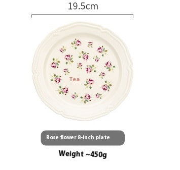 Rose Flat Bowl Home Ceramic Plate