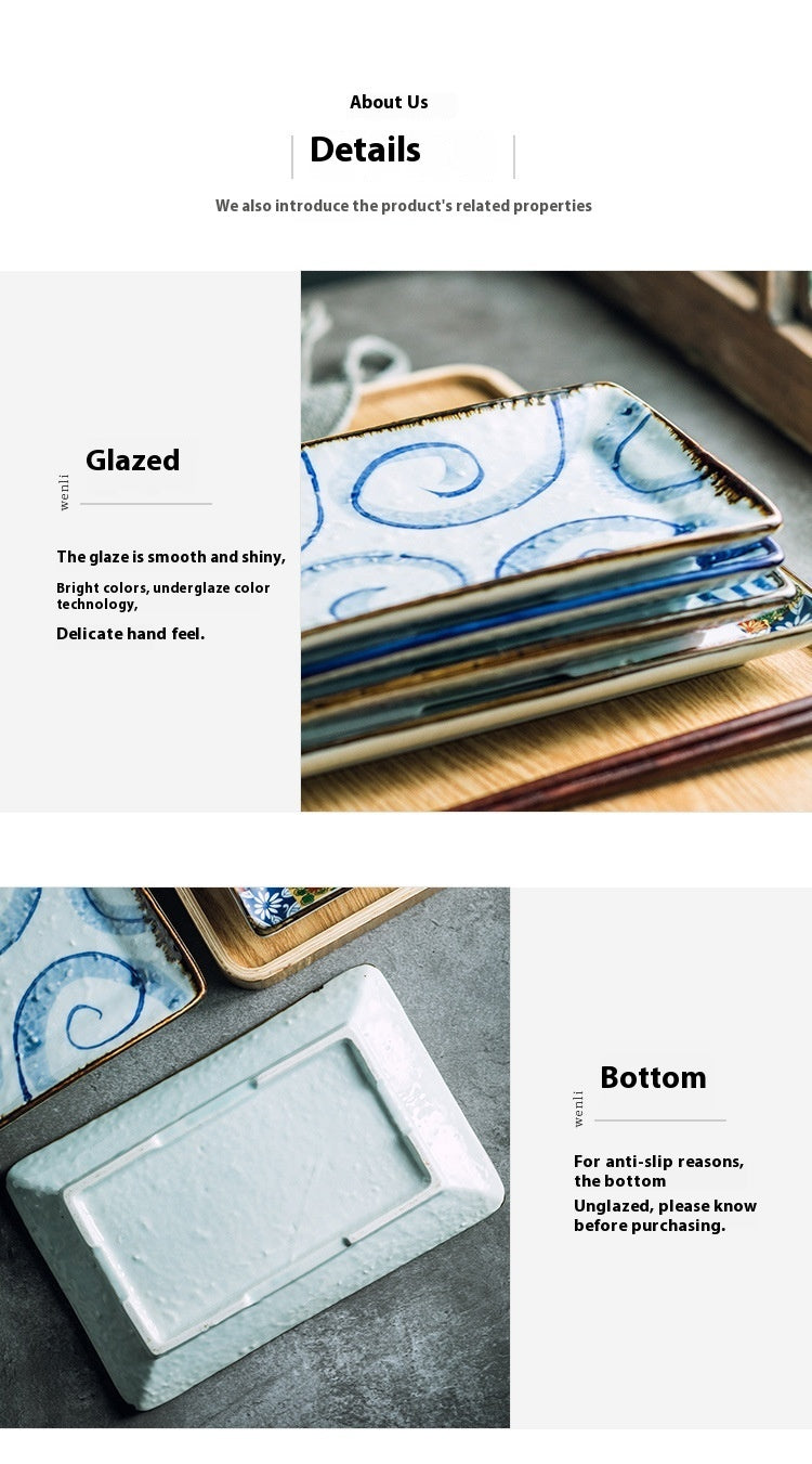 Creative Vintage Rectangle Ceramic Plate